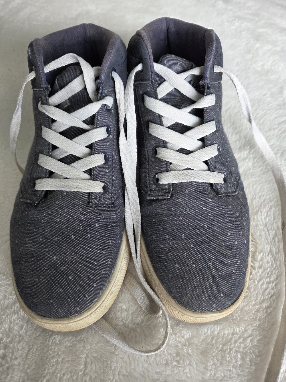 AIRWALK Gray Canvas Polka Dot Lace Up Sneakers US 6.5 Casual Shoes